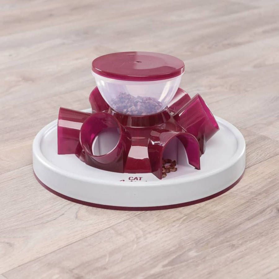 Trixie Cat Activity Strategiespel Tunnel Feeder Kattenspeelgoed Ø28x14 cm Blauw Grijs