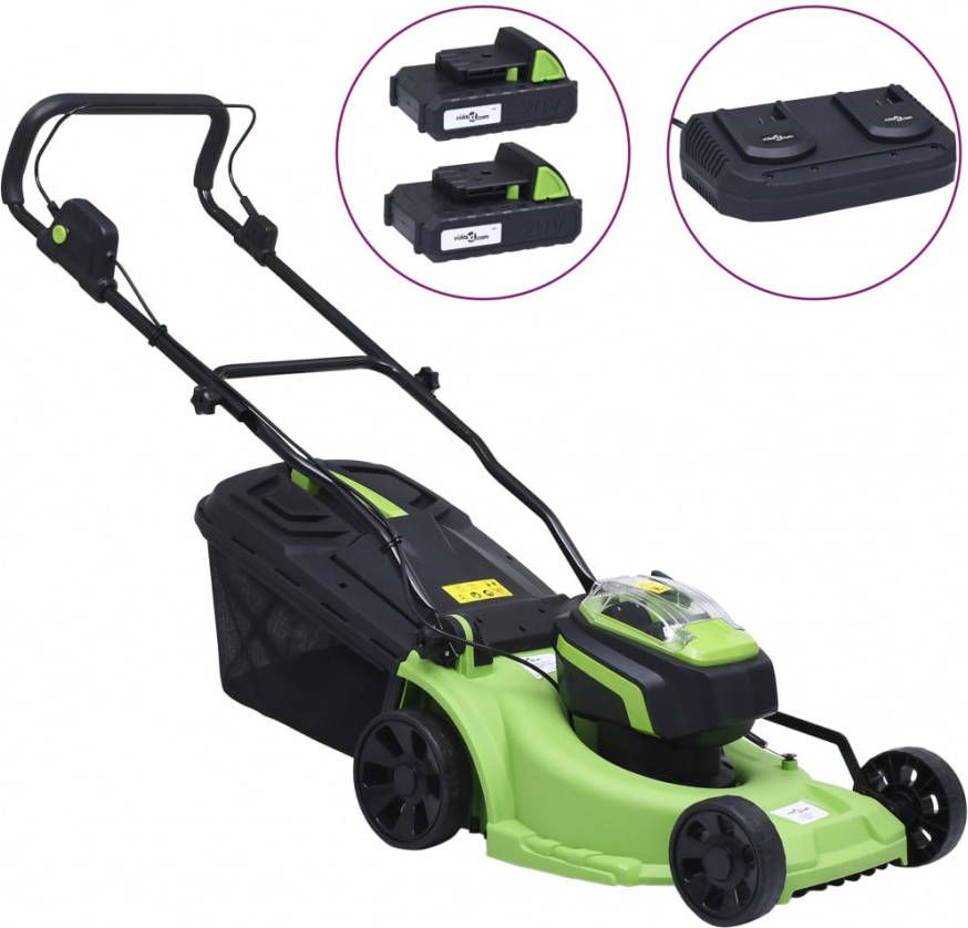 VidaXL Accugrasmaaier Met 2 Accu&apos, s 20 V 2000 Mah Li ion