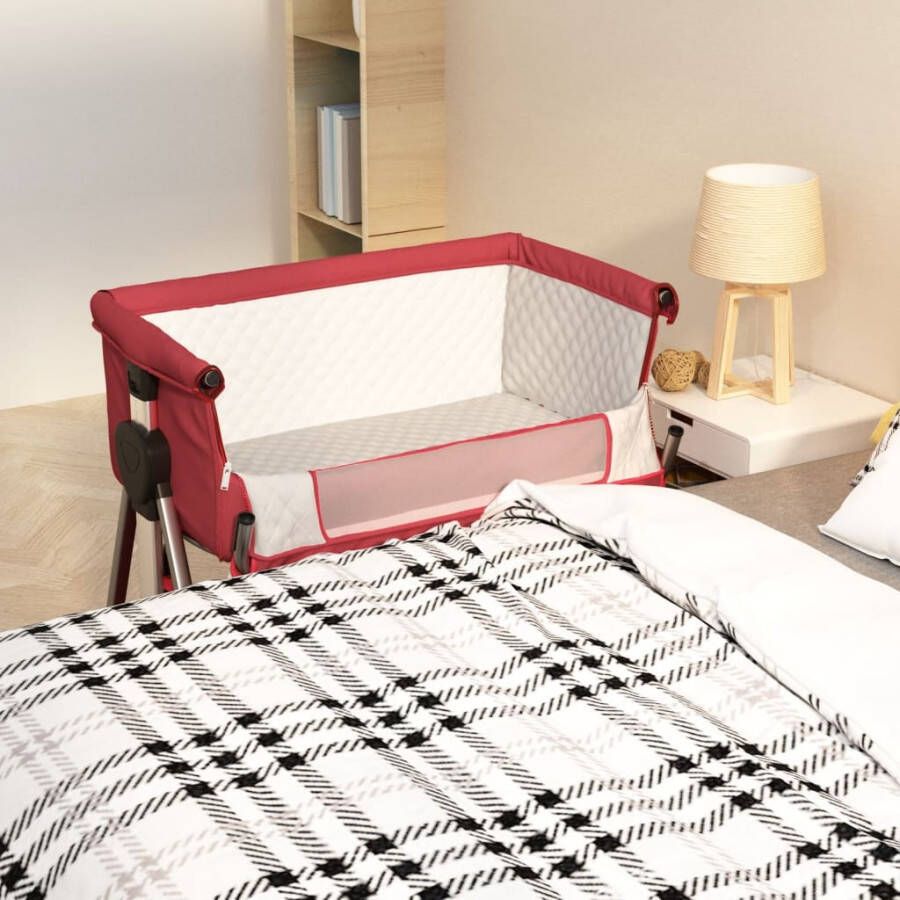 VIDAXL Babybox met matras linnen rood