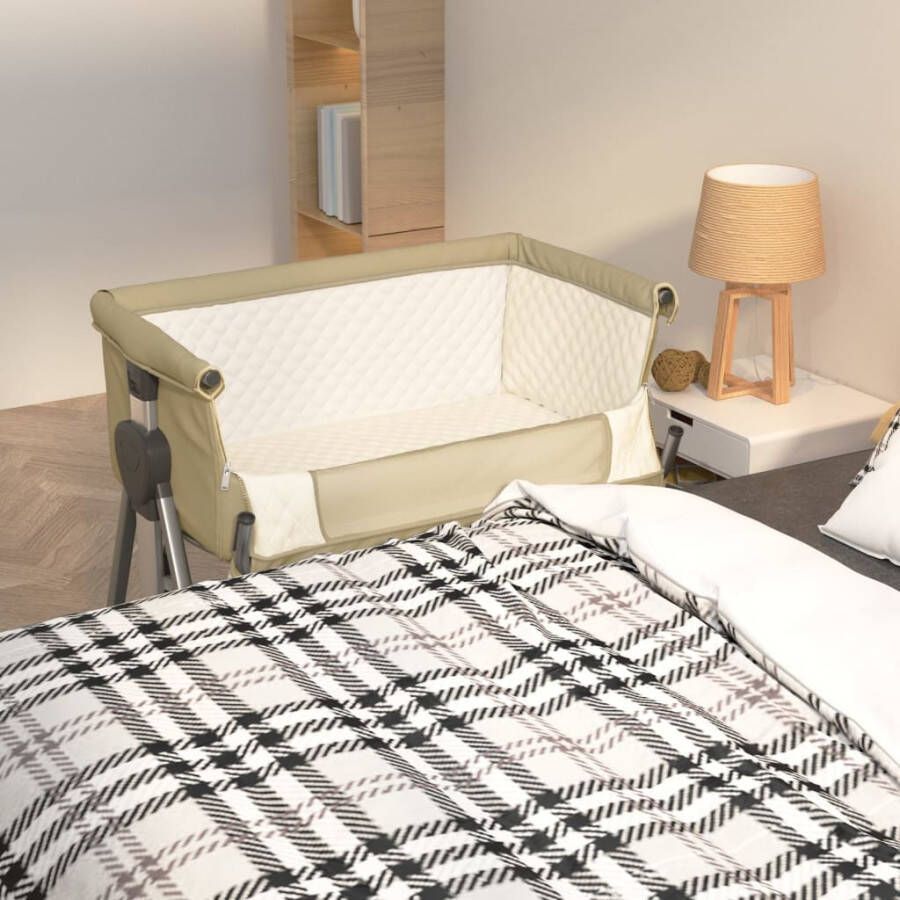 VIDAXL Babybox met matras linnen taupe