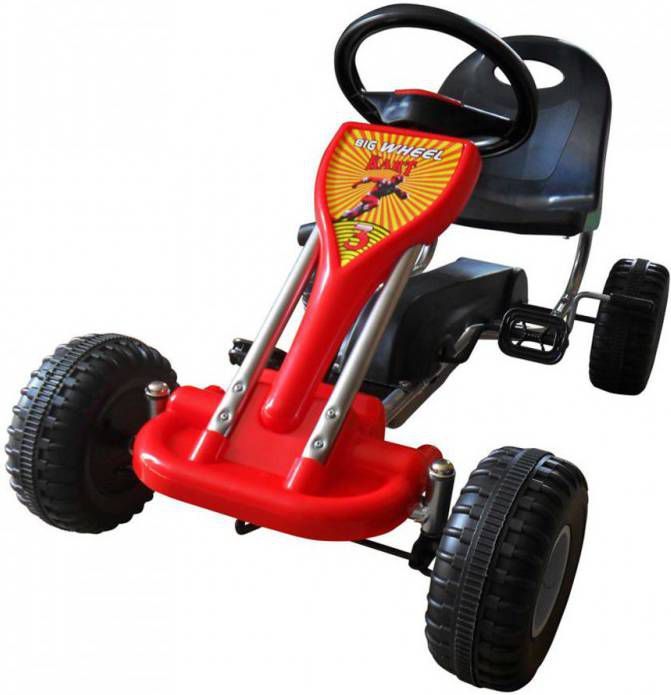 VIDAXL Skelter met pedalen rood