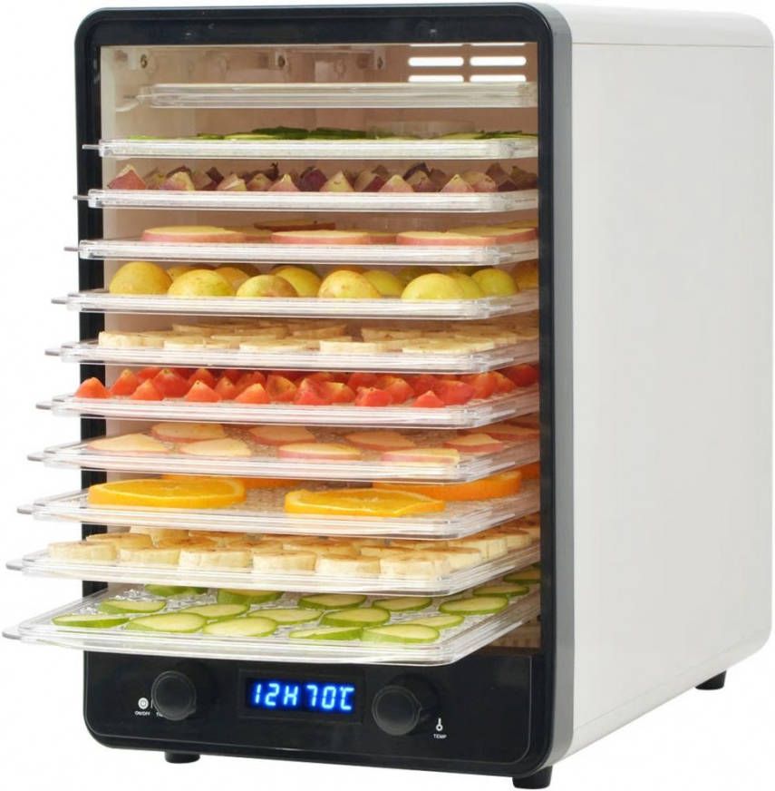 VIDAXL Voedseldroger met 10 lades 550 W wit