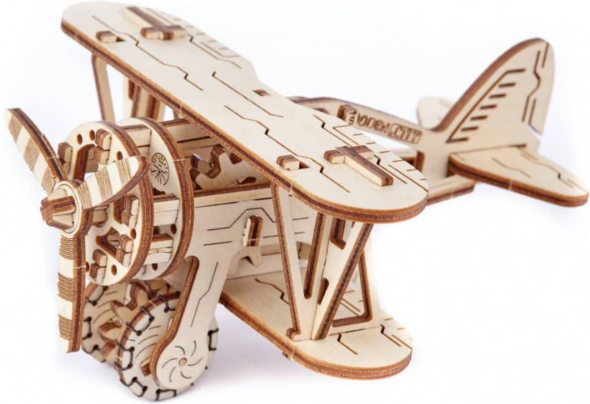 WOODEN CITY Schaalmodelset tweedekker hout