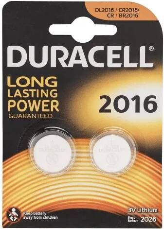 Duracell Specialty Lithium Knoopcelbatterij Cr2016 2 Stuks