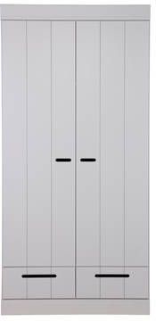 WOOOD Kledingkast 'Connect' 2 deuren en 2 laden, kleur betongrijs