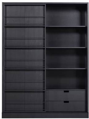 WOOOD Exclusive Opbergkast 'Swing' Met schuifdeur, kleur Mat Zwart