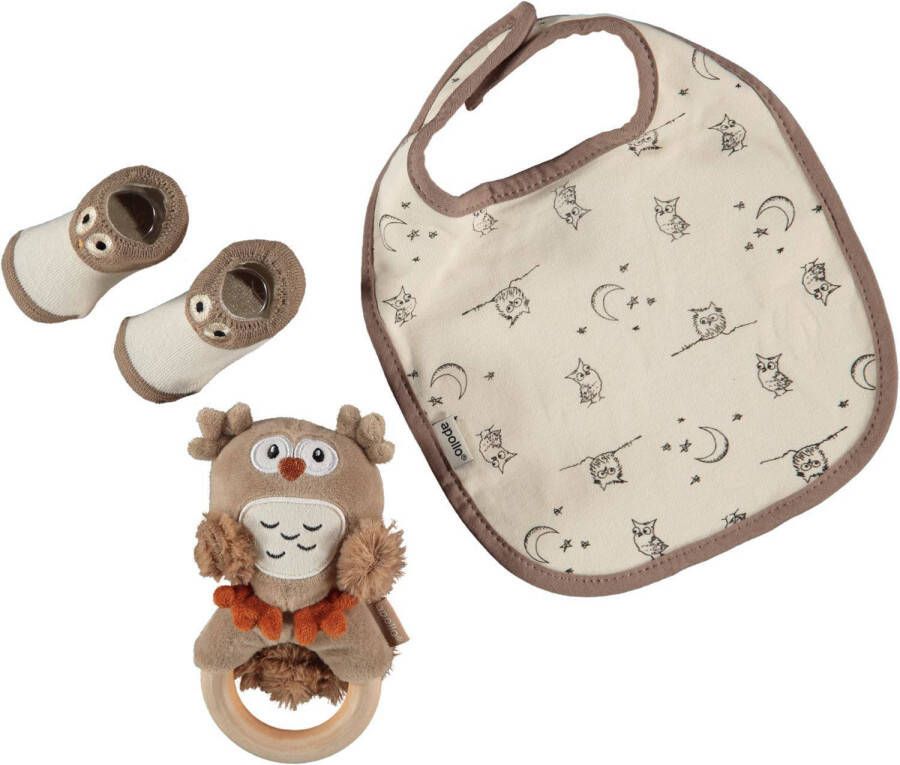 Apollo baby geschenkset uil beige