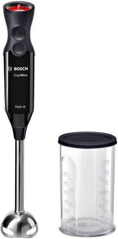 BOSCH Staafmixer ErgoMixx MS6CB6110 groot vermogen, turbofunctie, blender met deksel, zilver/zwart