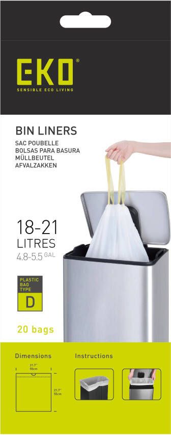 EKO Afvalzakkenset D 24x20 st 18 21 L wit