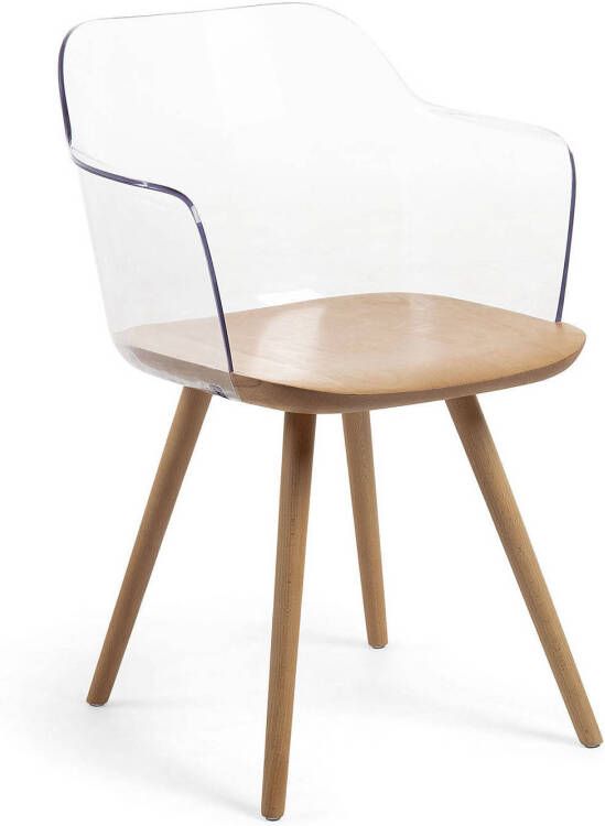 Kave Home Eetkamerstoel 'Bjorg' Beukenhout, kleur Transparant