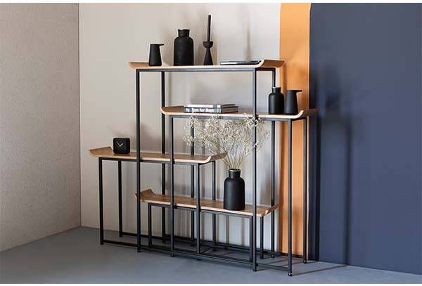 Zuiver Kast Flodka bruin eiken/zwart metaal